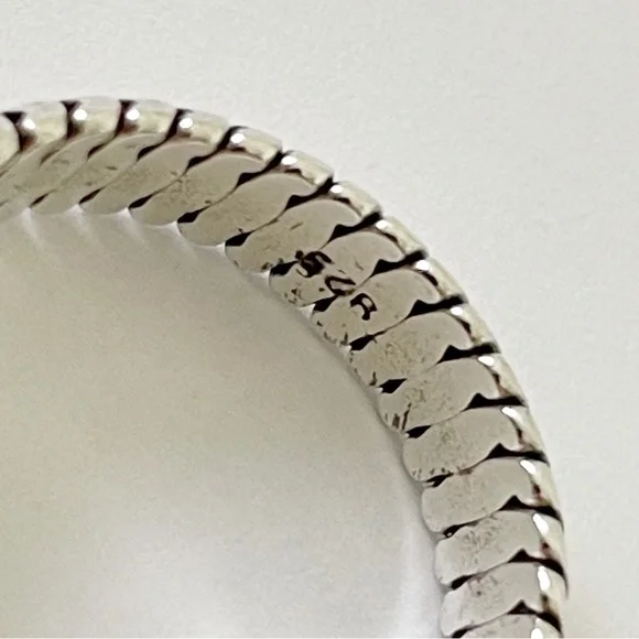 Sterling silver snake chain minimal band ring